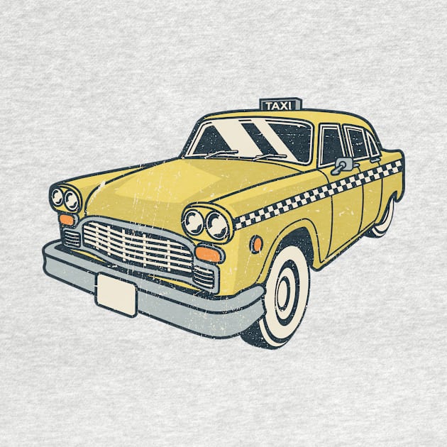 Retro Taxi Cab by LineXpressions